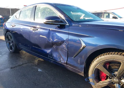 2019 Genesis G70 3.3T Advanced z USA, uszkodzony, nr VIN KMTG34LE5KU021993